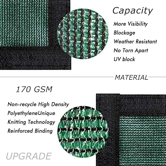 UPGRADE Privacy Fence Screen 5'x1' Dark Green Outdoor 90% Visibility Blockage - Image 2