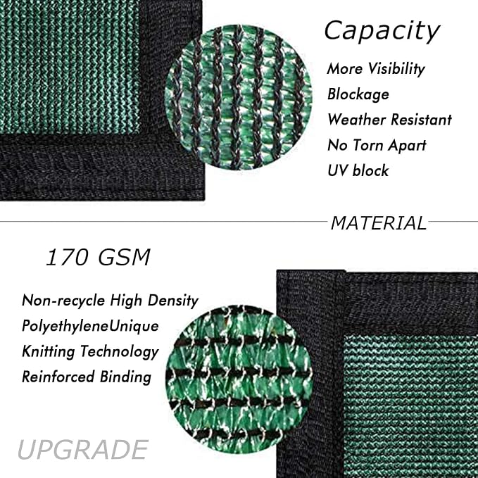 UPGRADE Privacy Fence Screen 6'x41' Dark Green Outdoor 90% Visibility Blockage - Image 2