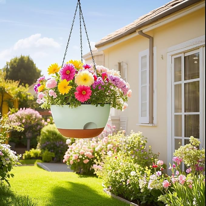 Hanging Planter for Indoor Plants, 10 Inch Self-Watering Hanging Planters - Image 7