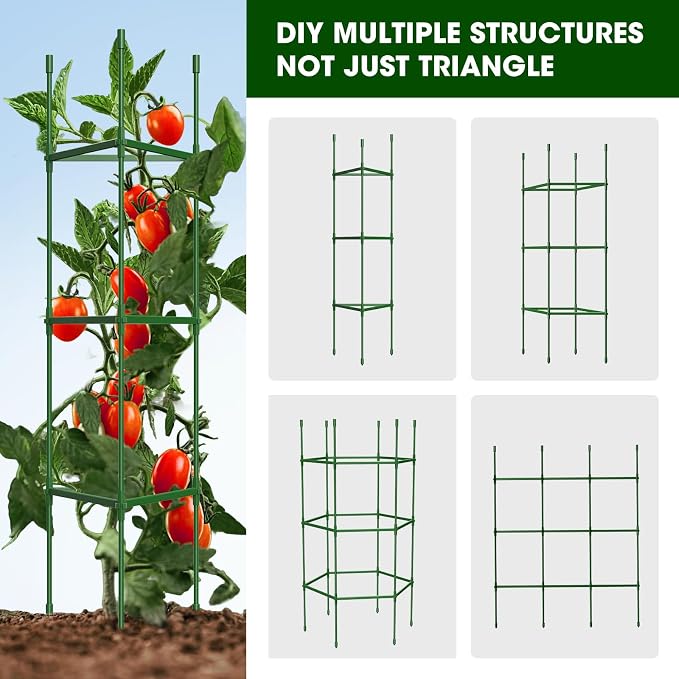 3 Pack Tomato Cages for Garden, Heavy Duty Adjustable Tomato Stake Support for - Image 5