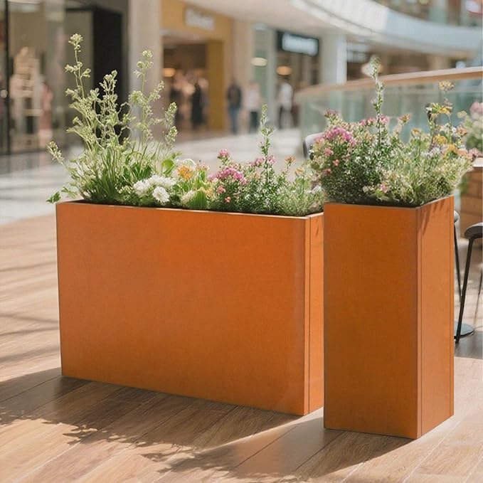 Corten Steel Rectangular Planter - Image 6