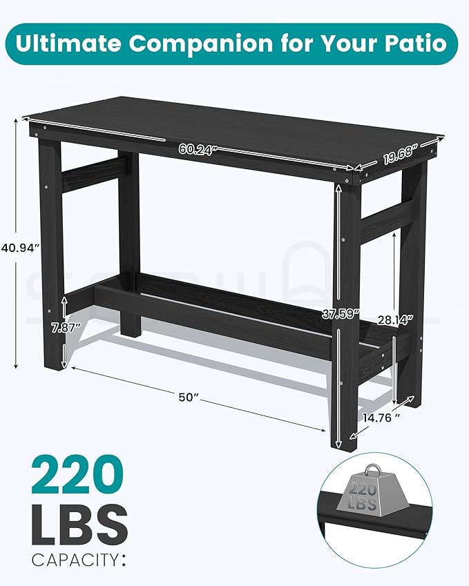 SERWALL 41" Outdoor Bar Table - Image 5
