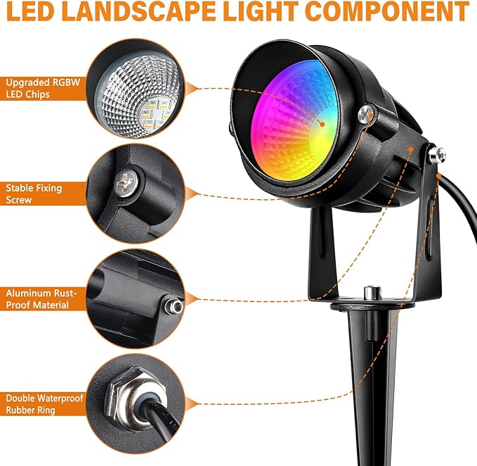 Low Voltage RGBW LED Landscape Lights Spot Lights Outdoor - Image 3