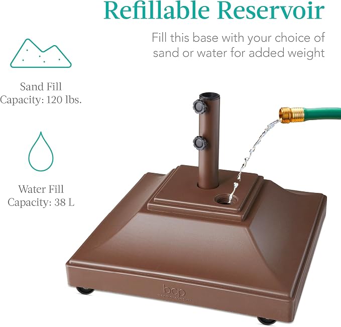Best Choice Products Fillable Mobile Umbrella Base, Heavy Duty Base, Square - Image 4