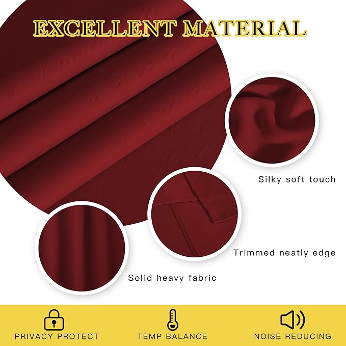 NICETOWN Burgundy Curtains for Living Room - Image 4