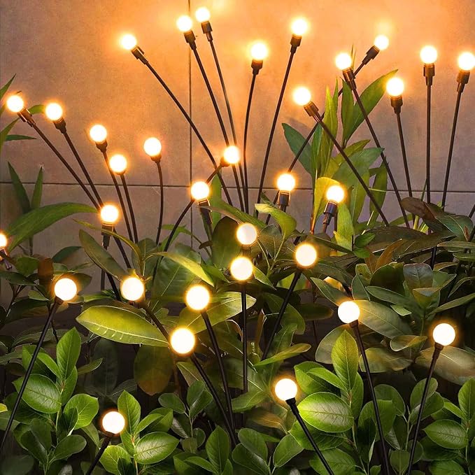 Solar Garden Lights Outdoor, 6 Pack 48LED Waterproof Solar Powered Lights by NBQQ