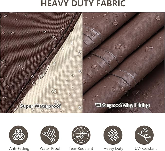 Rileytee Patio Furniture Set Covers, Fit Patio Loveseat, Chair and Coffee Table - Image 5
