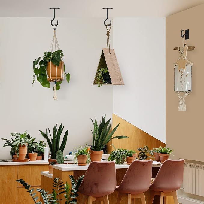 Ceiling Hooks for Hanging Plants 6pack 2.5inch Wall Mount Plant Hooks Meatl - Image 2