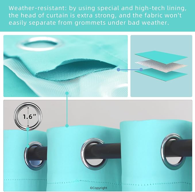 Waterproof Outdoor Curtain W84 x L84 - Image 3
