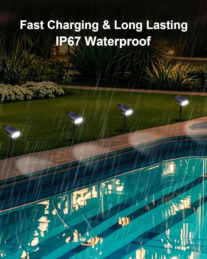 1 Pack Solar Powered Outdoor Spot Lights Outside Waterproof 20 LEDs Landscape - Image 6