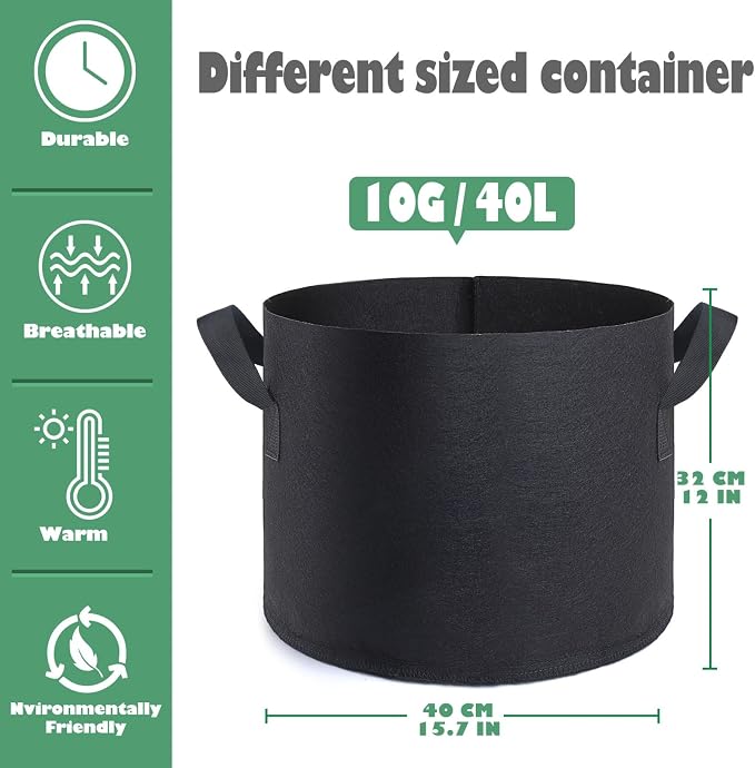 GROWTNT 10 Gallon Grow Bags 24 Pack, 10 Gallon Fabric Pots, Garden Bags to Grow - Image 2
