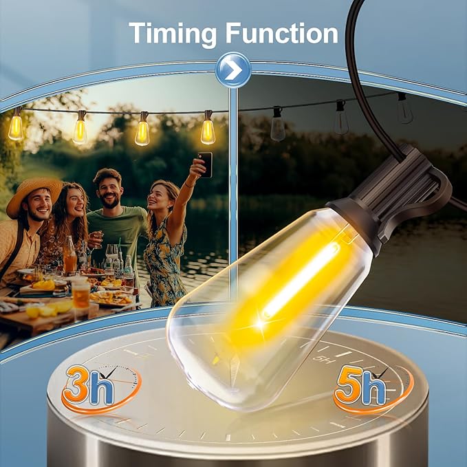 Outdoor String LED Patio Lights - 100Ft 30M Outside Waterproof Light - Image 3