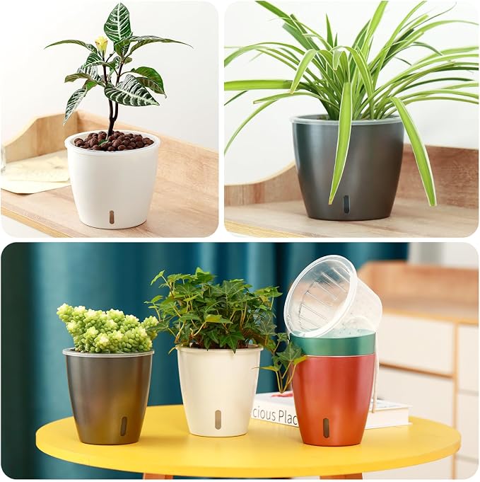Self Watering Pots for Indoor Plants, Small African Violet Pots - Image 7