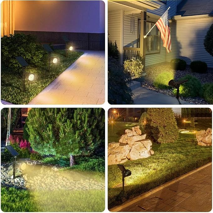DBF Solar Outdoor Lights, 600LM Solar Spot Lights Outdoor Waterproof, 18 LED - Image 6