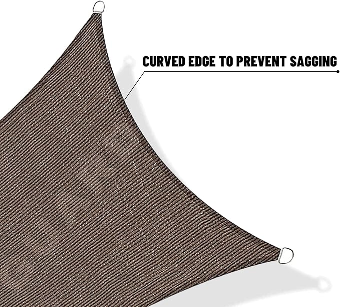 SUNNY GUARD Custom Size 18'x18'x18' Brown Sun Shade Sail Triangle UV Block Shade - Image 7
