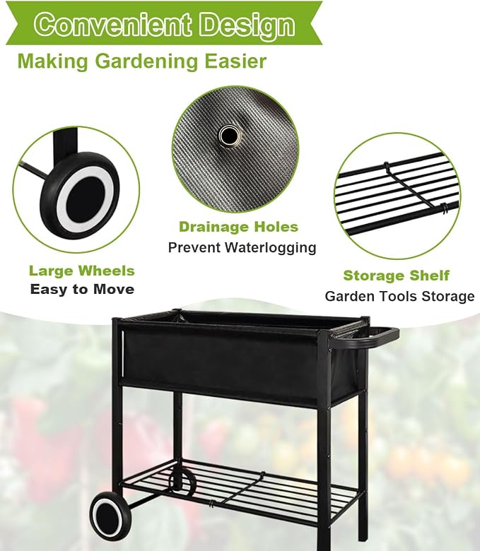 Raised Garden Bed with Legs for Outdoor Plants, Standing Elevated Planter Box - Image 6