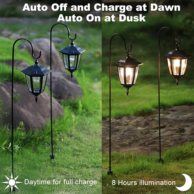 Dynaming 6 Pack Solar Hanging Lights Outdoor, Solar Powered Garden Decorative - Image 2