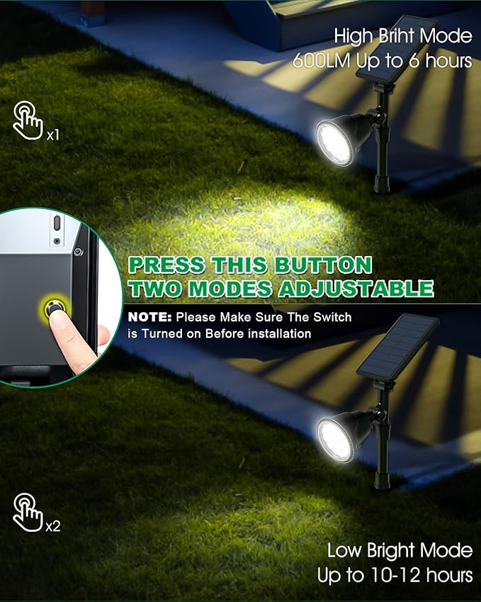 Solar Spot Lights Outdoor, Bright Solar Landscape Spotlights Waterproof 18LED - Image 5