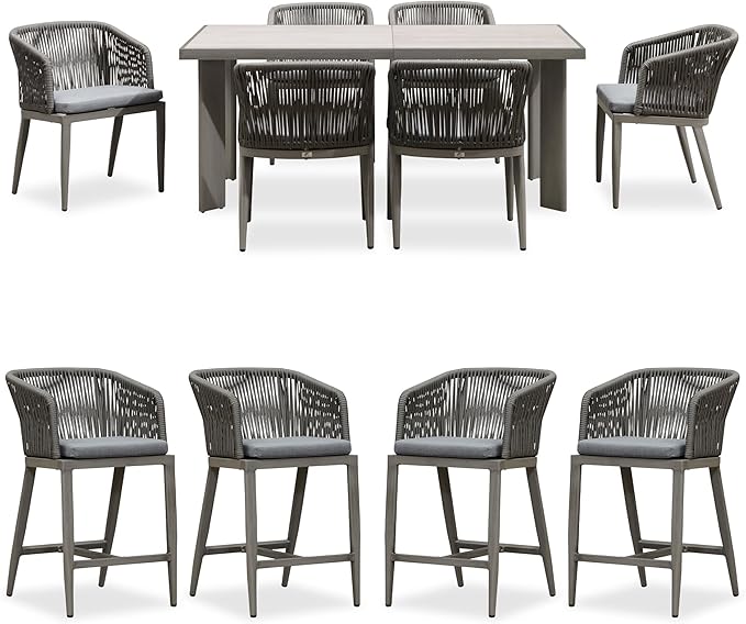 PURPLE LEAF 7 Pieces Outdoor Dining Set Patio Table and Chairs Set by PURPLELEAF