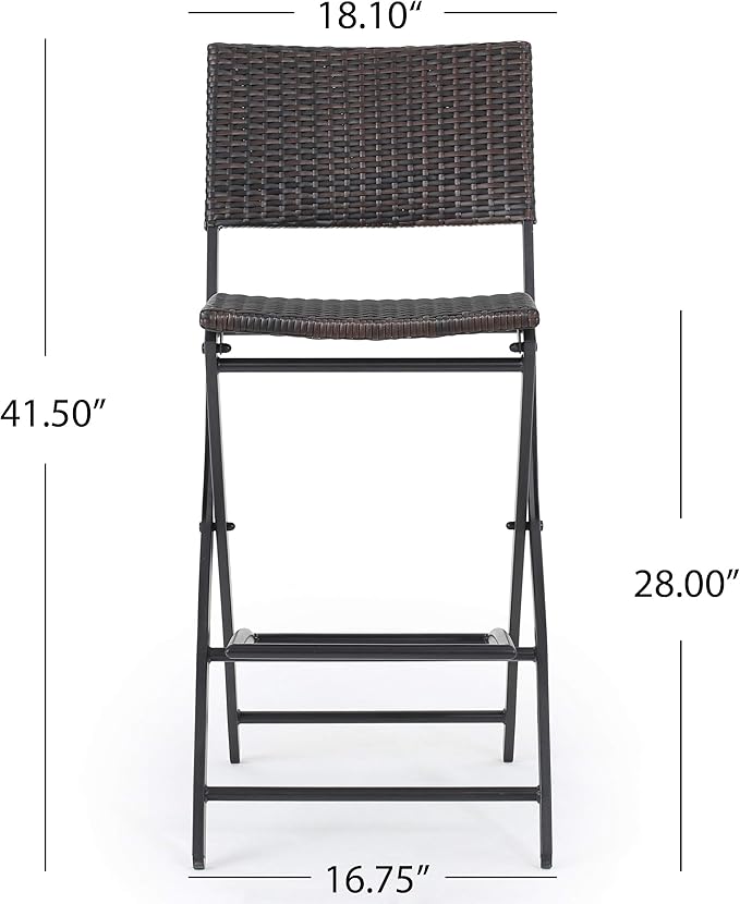Christopher Knight Home Margarita Outdoor Wicker Barstools, 4-Pcs Set - Image 3