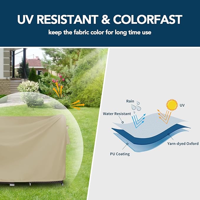 Easy-Going Square Patio Furniture Cover Waterproof Outdoor Dining Table and - Image 3