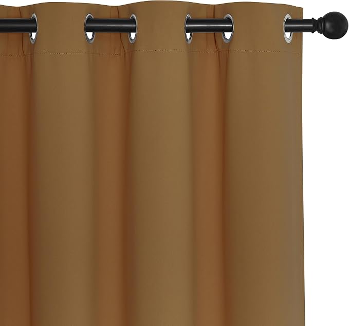 NICETOWN Gold Brown Blackout Curtains 84 inch Length, Grommet Top Room - Image 7