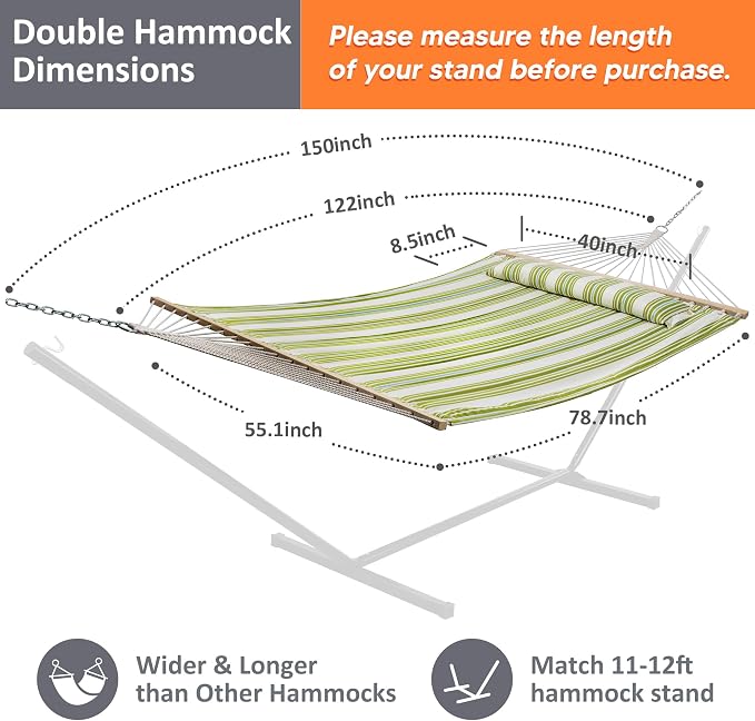 SUNCREAT Hammock 2 Person Heavy Duty, Double Hammocks - Image 4