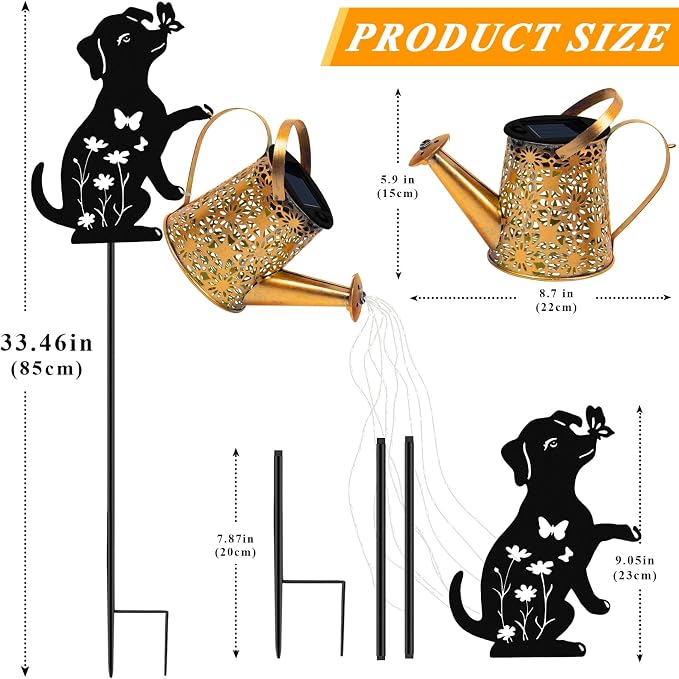 Solar Lights Outdoor Decorative, Watering Can - Image 5