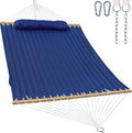 2 Person 12FT Hammocks for Outside, Double Quilted Fabric Outdoor Hammock by GafeteOutdoorLiving