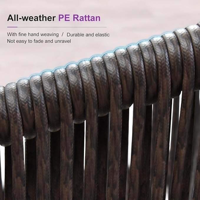 PURPLE LEAF 11 Pieces Large Outdoor Dining Set Patio Table and Chairs Set - Image 7