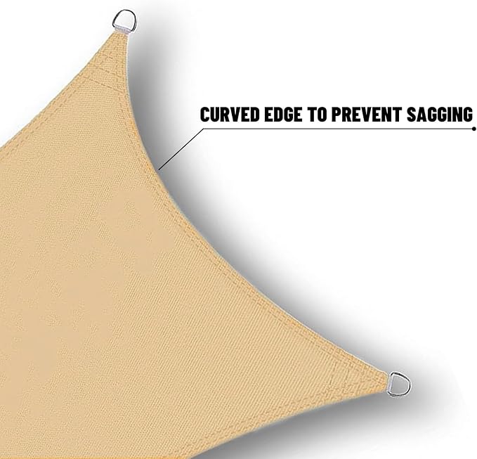 SUNNY GUARD Waterproof Sun Shade Sail 4' x 8' Sand Rectangle UV Block Sunshade - Image 4