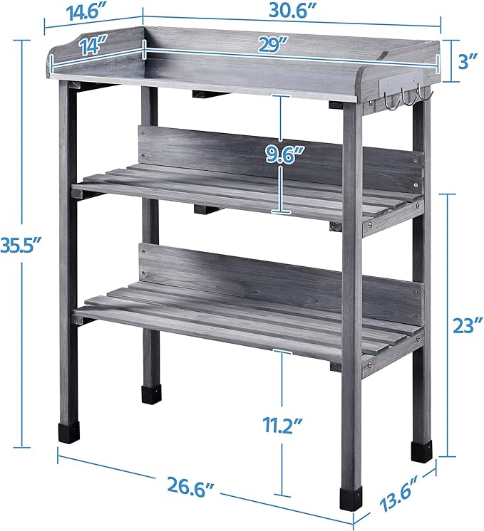 Yaheetech Garden Potting Table Horticulture Potting Bench w/Storage Shelf - Image 4