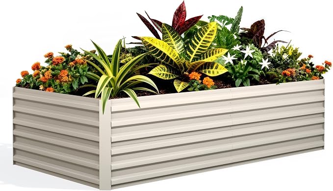GarveeLife 6x3x2 ft Galvanized Raised Garden Bed, Rust-Resistant Raised Garden by GarveeLife