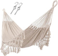 ZEAN Handwoven Hammock with Tassels by Thick Cotton Rope XL Two Person Hammock by ZEANTZ.