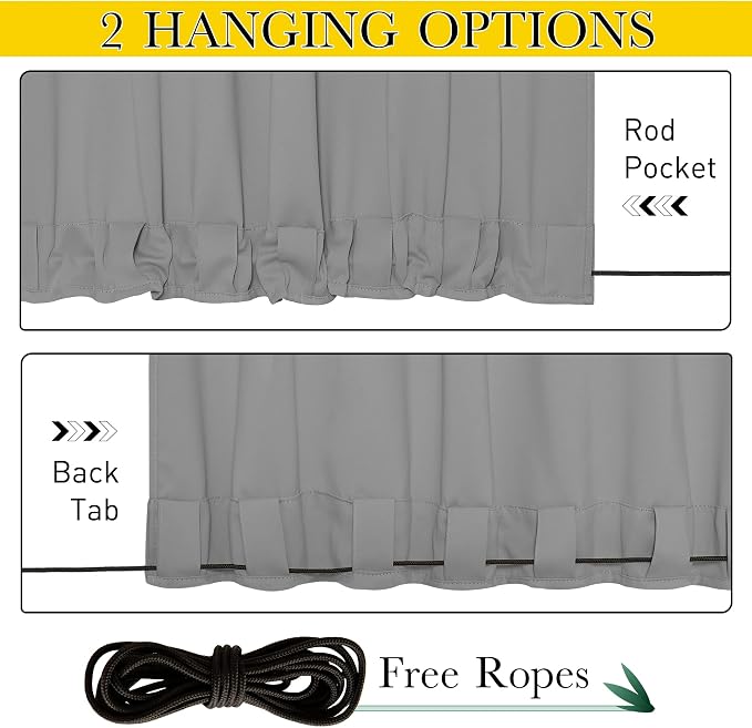 NICETOWN 2 Panels Weighted Outdoor Curtains - Image 2