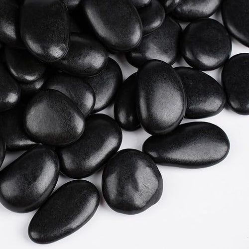 15 lbs Black Rocks for Planters, Polished Garden Stones for Outdoor Landscaping by OutdoorD%C3%A9cor