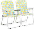 VINGLI Patio Lawn Webbed Folding Chairs Outdoor Beach Portable Camping Chair by VINGLI