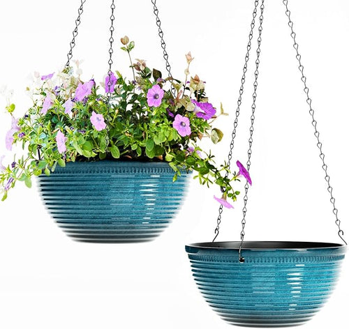 2 Pack Hanging Planters for Indoor Outdoor Plants, 10 Inch Hanging Planter by Vanslogreen