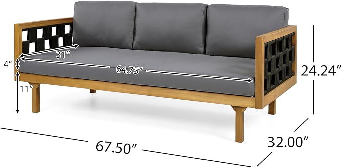 Christopher Knight Home Rosie Acacia Wood Outdoor Daybed Sofa - Image 2