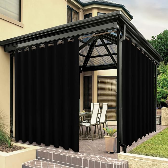 BONZER Outdoor Curtains for Patio Waterproof Thick Privacy Extra Wide Grommet by Bonzer