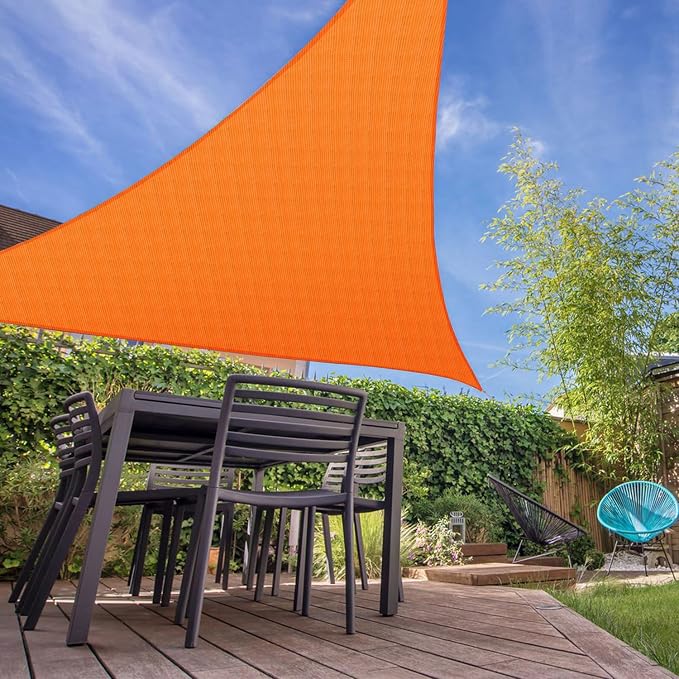 E&K Sunrise 20' x 20' x 20' Sun Shade Sail Triangle Canopy Shade Cover UV Block - Image 7