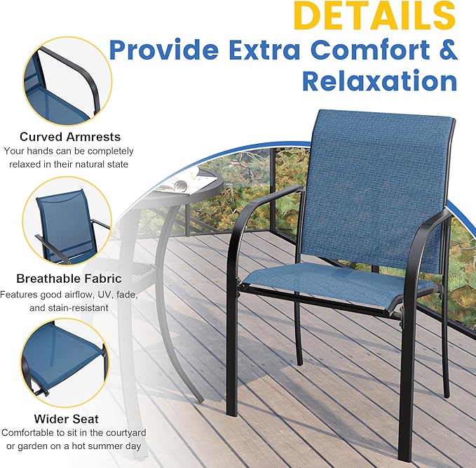 VICLLAX Patio Dining Set for 6, Outdoor Furniture Set Includes 63" Rectangle - Image 4
