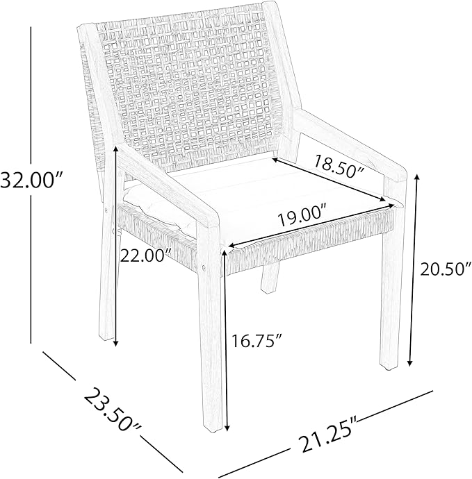 Christopher Knight Home Verle Wooden Patio Dining Set - Image 7
