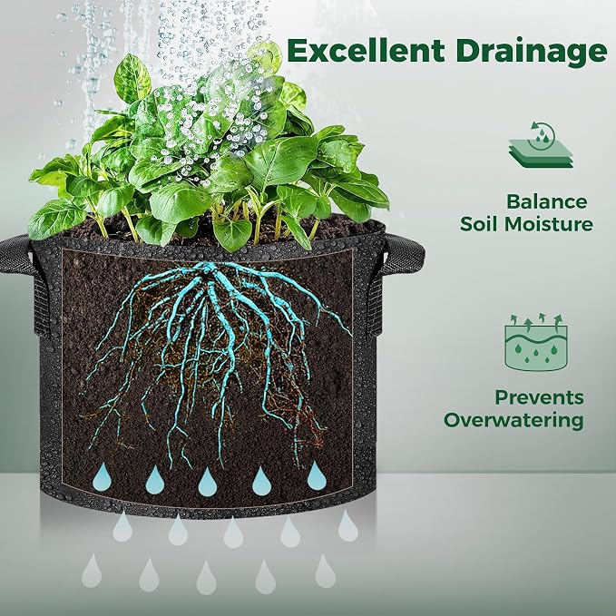 T4U 10 Gallon Grow Bags, Fabric Pots - Image 7