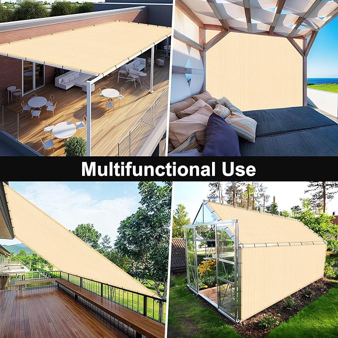 Artpuch 90% Sun Shade Cloth, 8 x 20 FT Pergola Shade Cover Canopy - Image 8