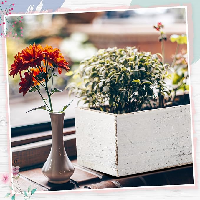 Dandat 3 Set Wood Boxes for Centerpieces 12x4 Inch Rectangle Wooden Planter Box - Image 5