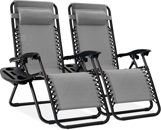 Best Choice Products Set of 2 Adjustable Steel Mesh Zero Gravity Lounge Chair by BestChoiceProducts