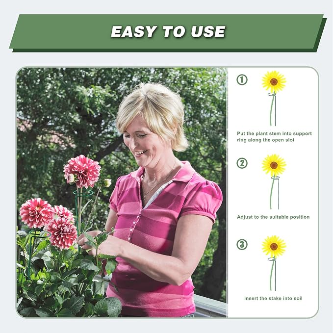 Joyhalo 20 Pack Plant Stakes, 16 Inch Plant Support Stakes, Flower Stakes - Image 4