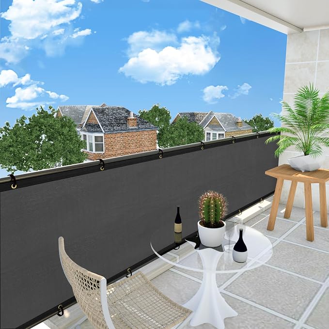 UPGRADE Privacy Fence Screen 3'x32' Dark Grey Outdoor 90% Visibility Blockage - Image 7