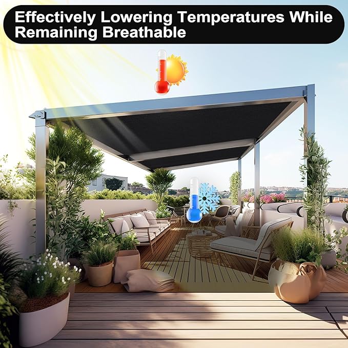 Artpuch 90% Sun Shade Cloth, 4 x 12 FT Pergola Shade Cover Canopy - Image 6